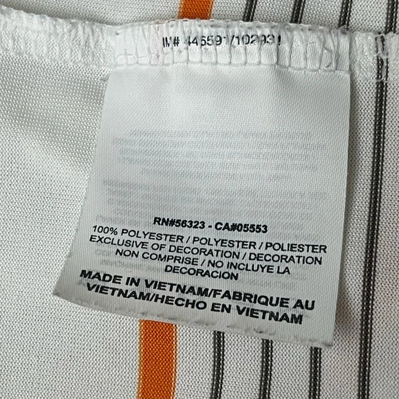 Nike Golf Men’s XXL Striped Polo Shirt White Orange Gray Dri-FIT Performance - Picture 8 of 10